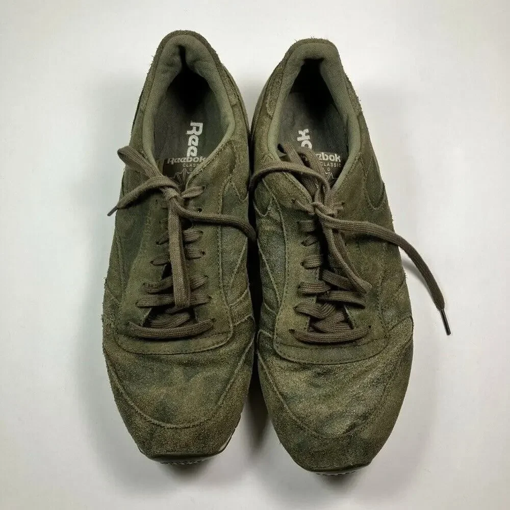 Reebok Classic Suede Leather Sneakers Men 12 Olive Green Althletic BS5258